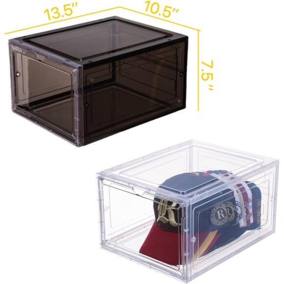 Hat Organizer for Baseball Caps, set of 6, Stackable Hat Storage Box - Picture 3 of 7